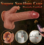 Realistic Remote Control Vibrating Thrusting Dildo with Licking Tongue Heating Strong Base Cup